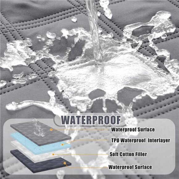 Waterproof Dog Bed Cover Blanket 40x50 Soft Reversible Pet Blanket Gray Comfy NW - Picture 9 of 14